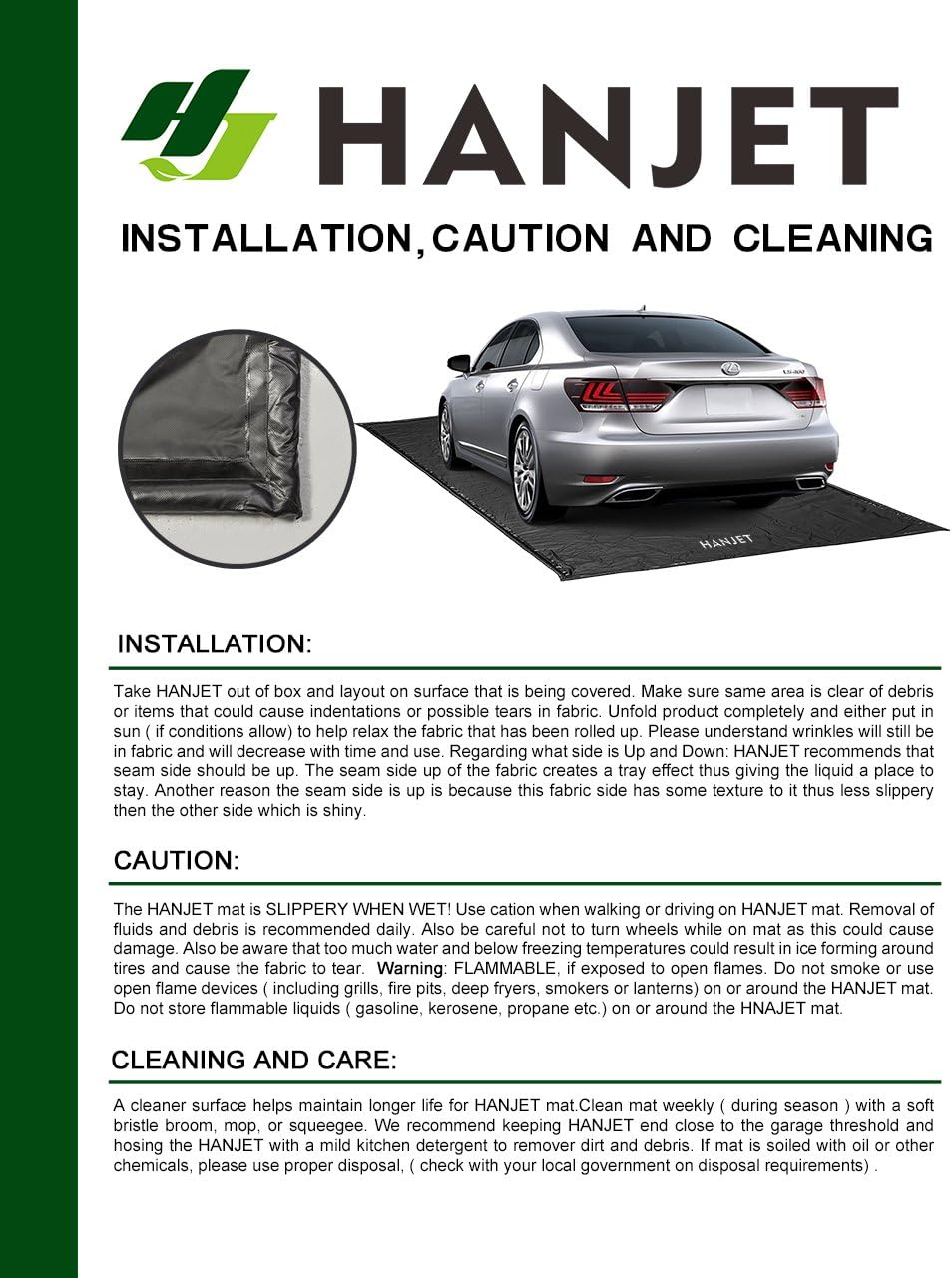 Black Garage Car Floor Mat A3823