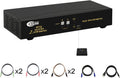 Dual Port Triple Monitor KVM Switch Displayport with Audio Output, USB 2.0 Hub and Cables T252921