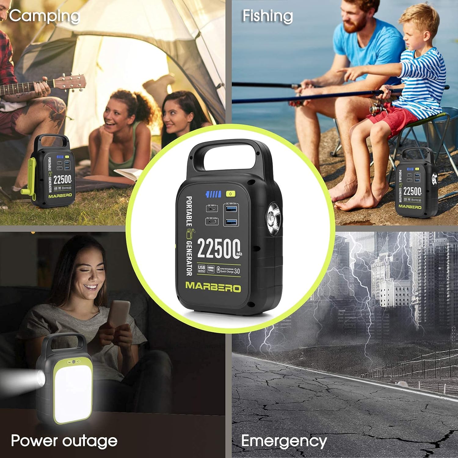 22500mAh Portable Power Station with LED Flashlight P51368