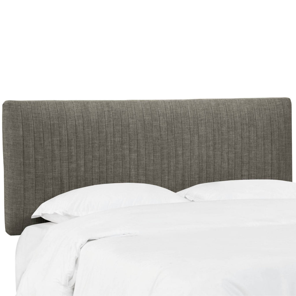 Gray Pleated California King Headboard K546