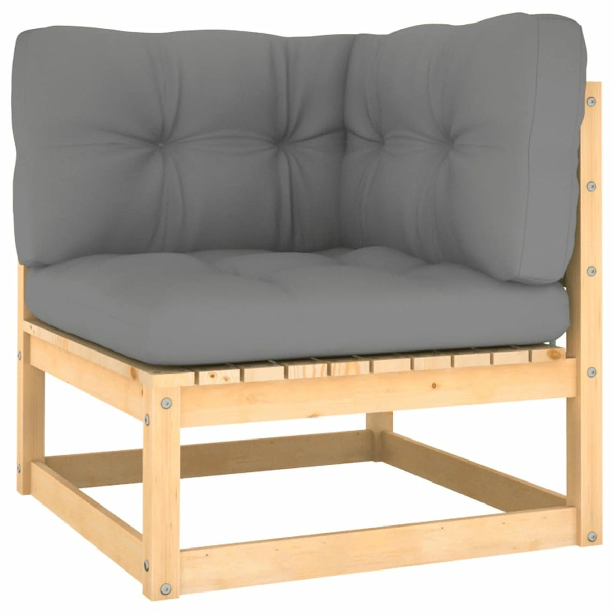 6 Piece Gray Cushioned Pinewood Sectional Sofa Set T358745