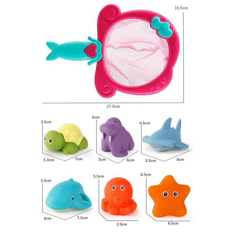 Color Changing Floating Baby Bath Toys with Mermaid Net N63615