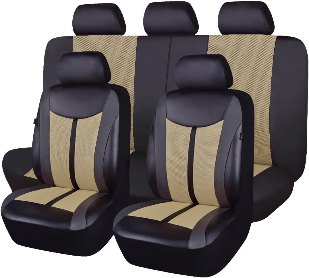 Black Purple Violet Leather Splicing Mesh Car Seat Covers Pack of 2 X2104