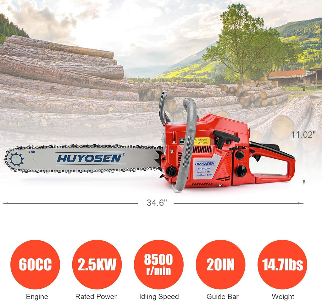 60CC 2-Cycle Gas Powered 20-Inch Chainsaw M4919