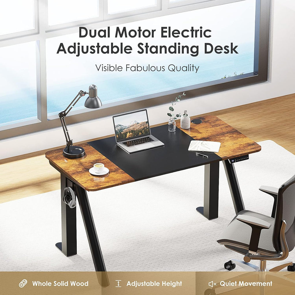 Electric Standing Desk with Solid Top, Adjustable Height, 48 x 24 G969802