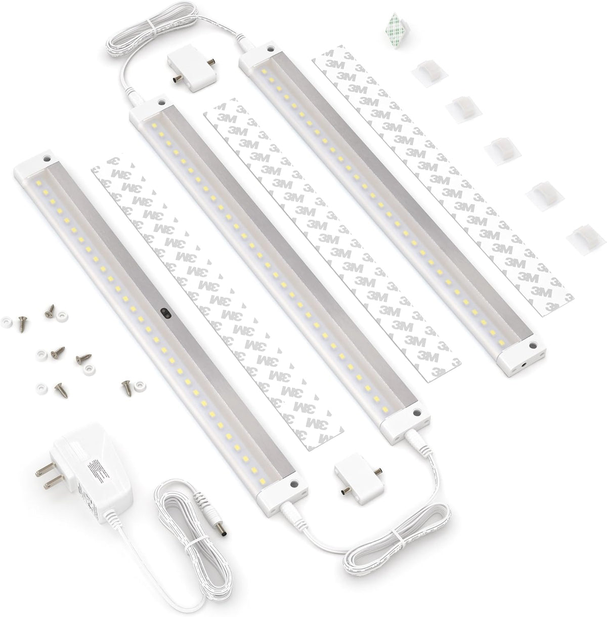 White Finish LED Dimmable Under Cabinet Lighting Kit, Warm White (3000K) Pack of 2 C9468