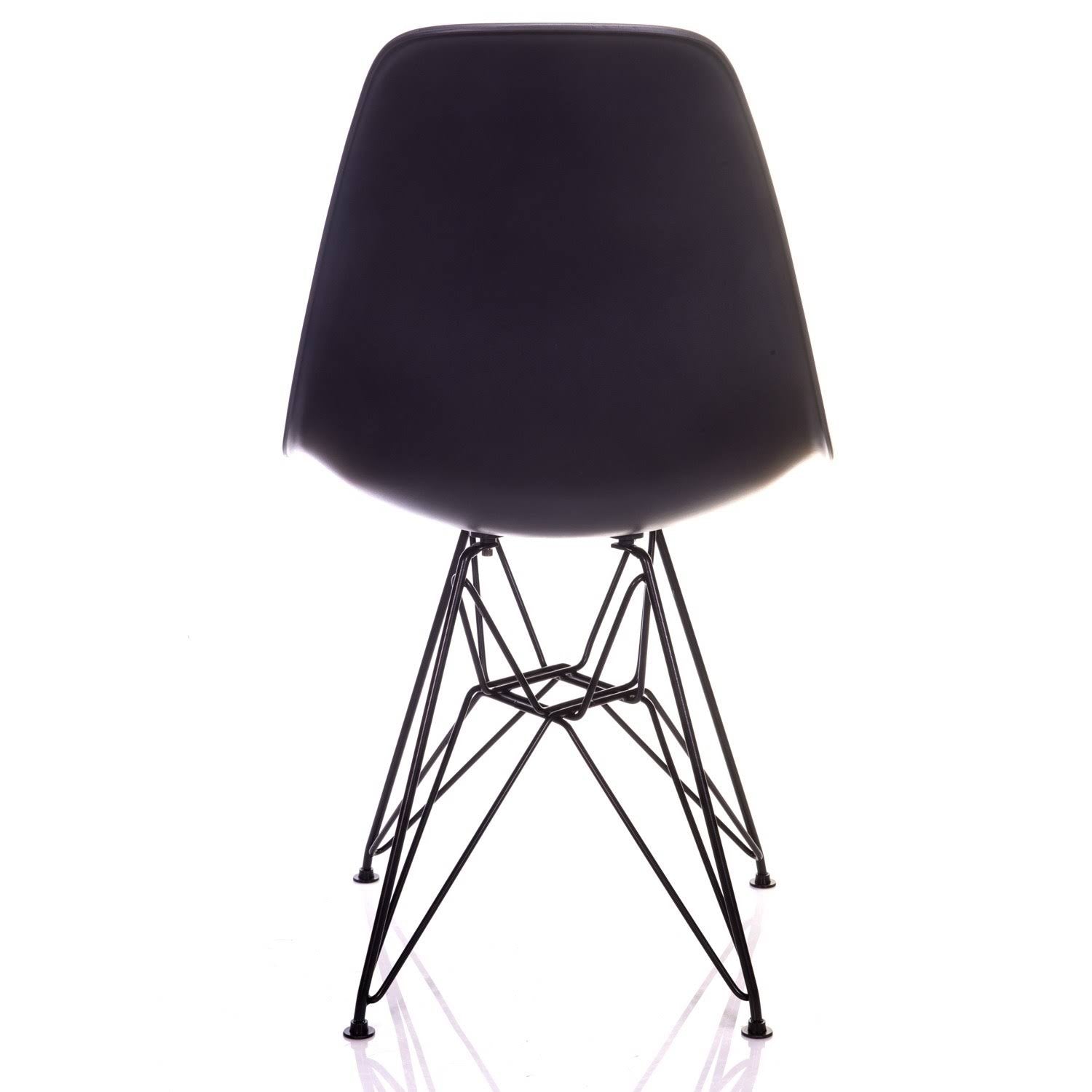 Carbon Gray Mid-Century Modern Dining Accent Side Chair with Black Steel Leg (Set of 2) I499588
