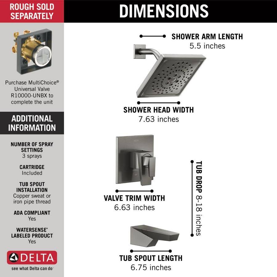 Black Tub/Shower Trim V834
