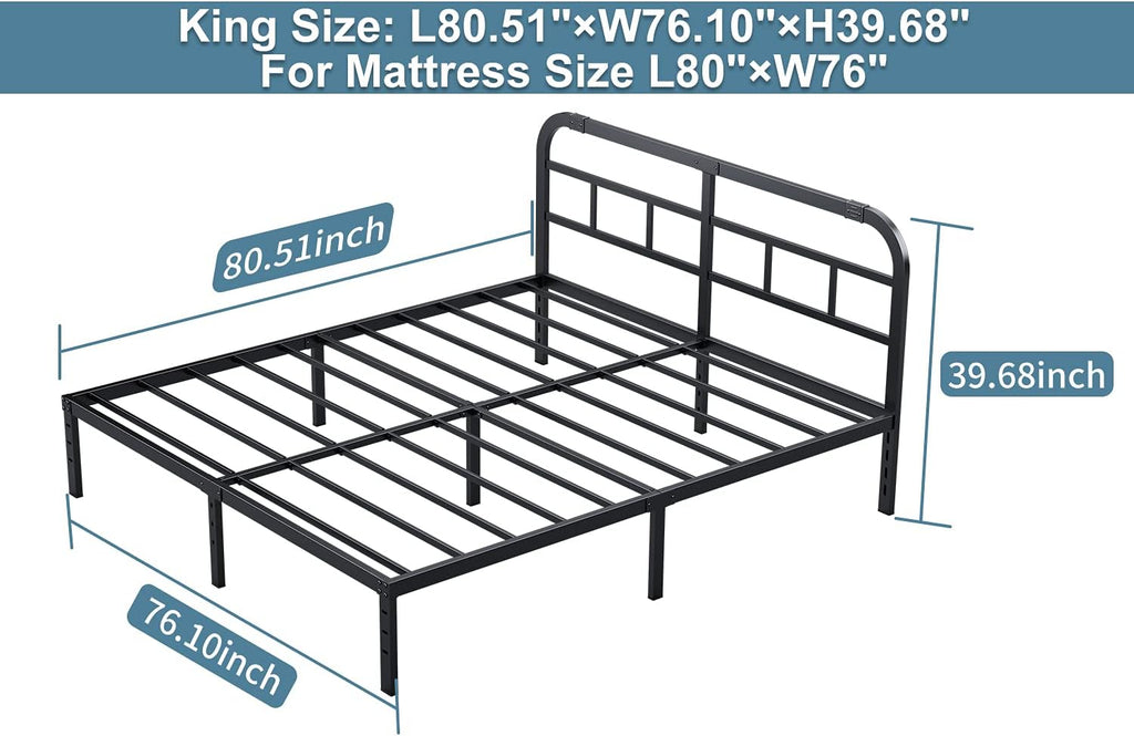 14" Heavy Duty Metal Bed Frame California King Y8138