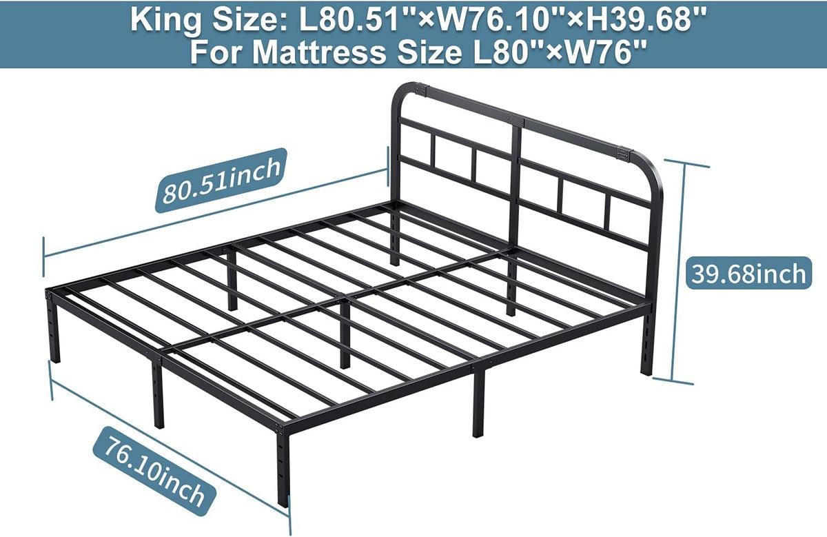 14" Heavy Duty Metal Bed Frame California King Y8138