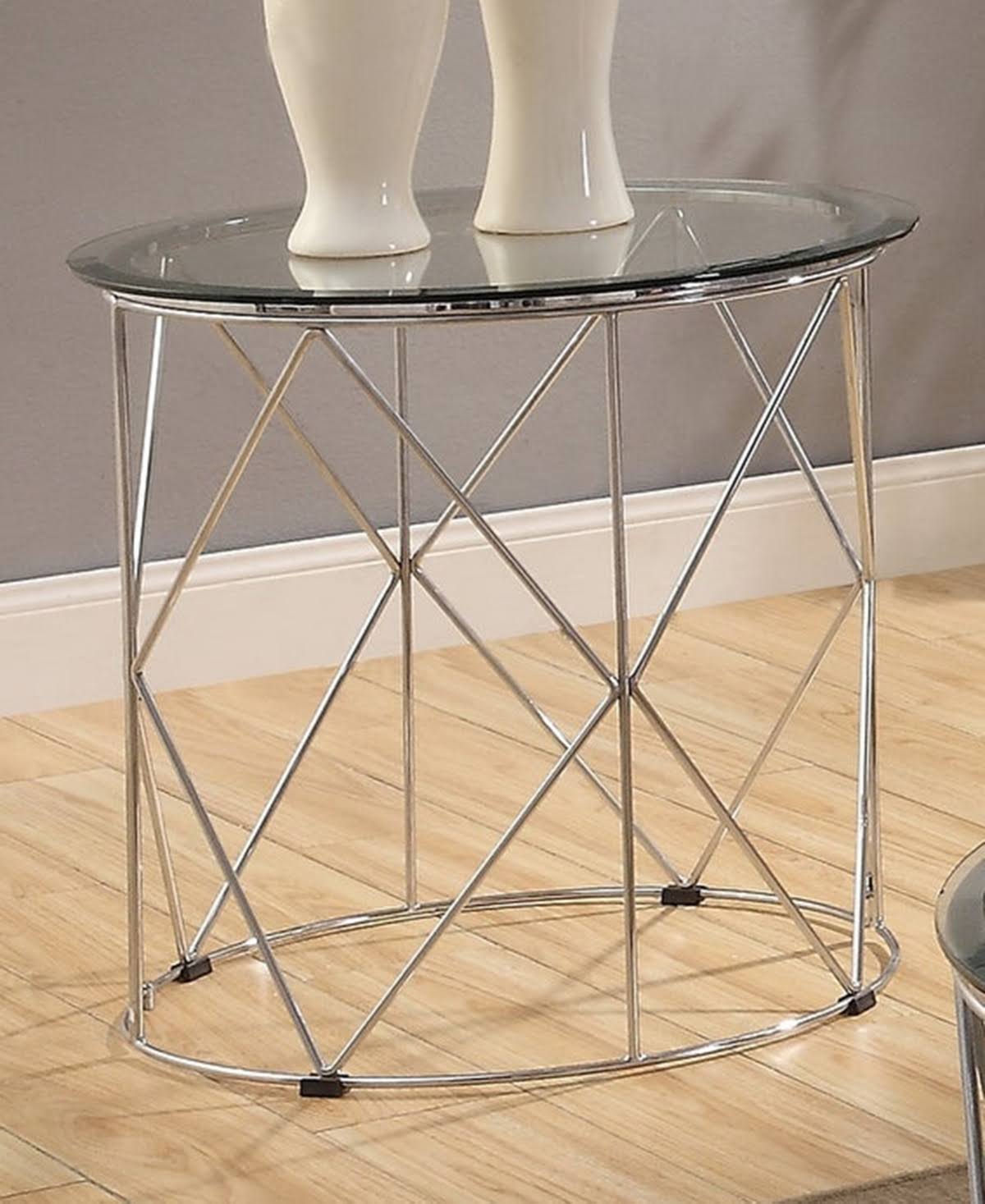 Round Glass Top End Table U264668