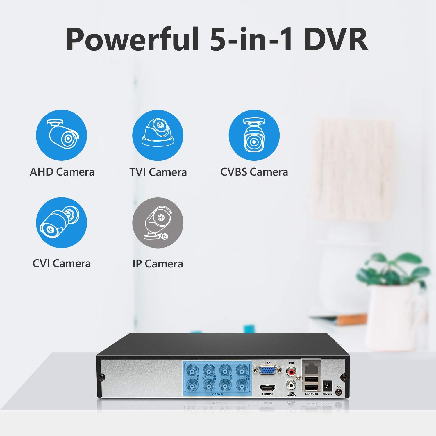 8CH 1080N Wired CCTV Camera System with 4 x 1080P Weatherproof Cameras M215809