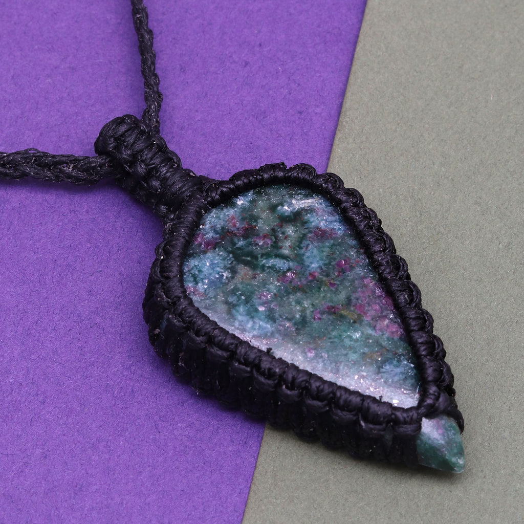 Ruby Zoisite Macrame Gemstone Necklace U687888
