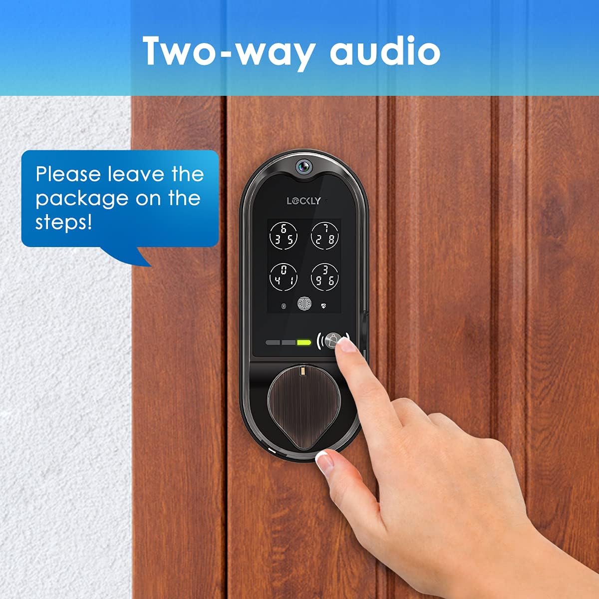 Venetian Bronze Smart Lock Deadbolt with Video Doorbell, Fingerprint, Wi-Fi, Camera, Keypad Y226