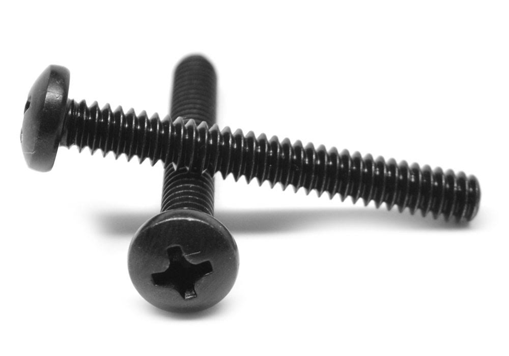 #6-32 x 2 Coarse Thread Machine Screw Phillips Pan Head Low Carbon Steel Black Oxide N94146