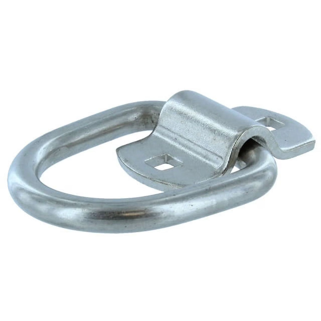D-Ring Tie Down with Mounting Bracket, White Zinc Plated Steel, 12,000 lbs. Break Strength L4888