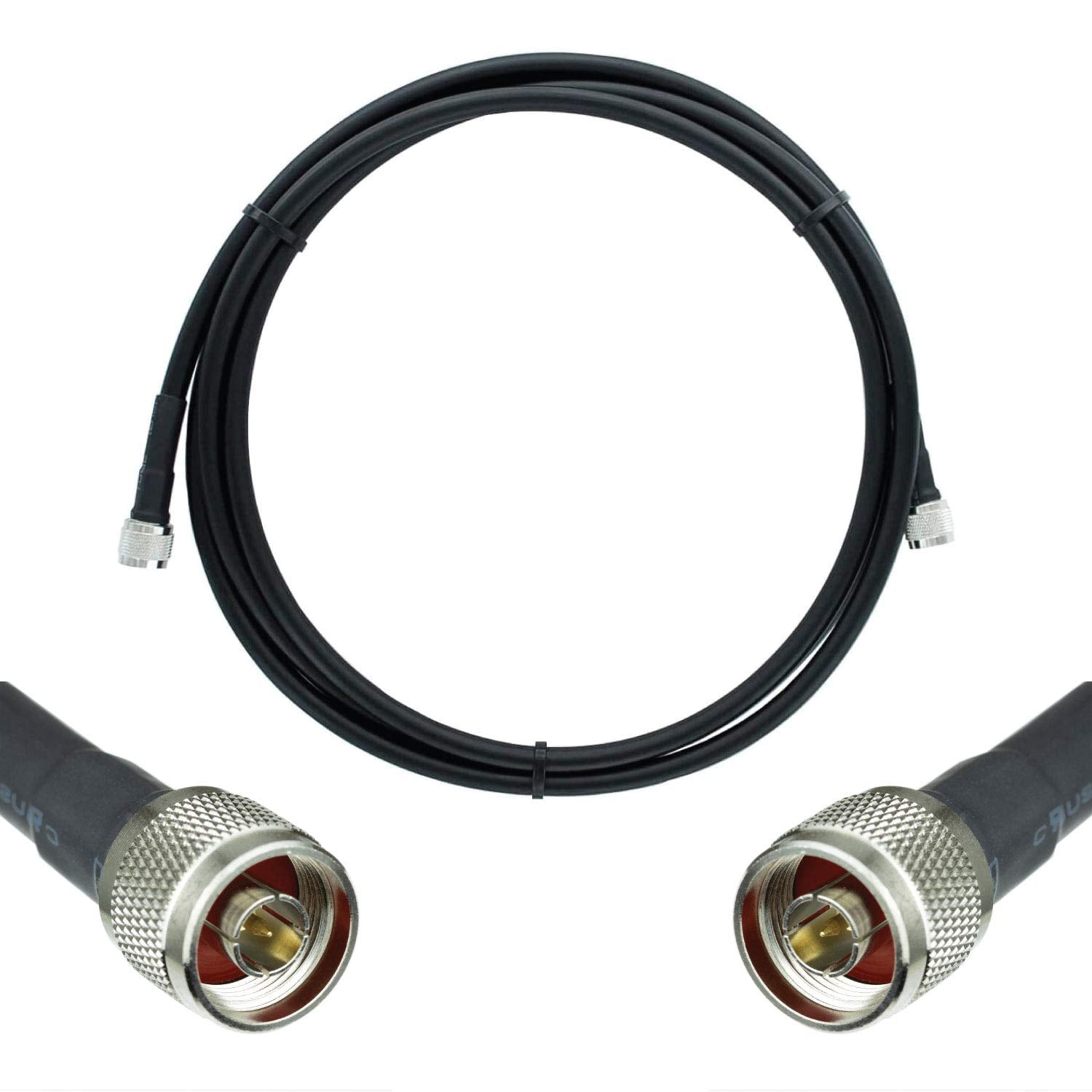 50-ohm N-Male to N-Male Black Coax Cable 60ft L65725