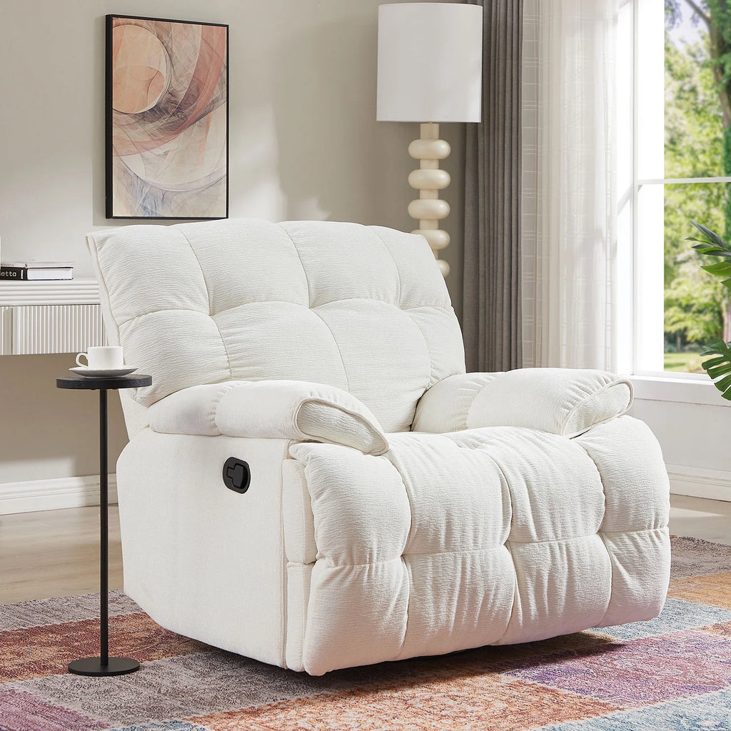 Cream Fabric Reclining Chair P32868