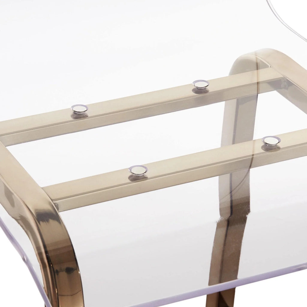Champagne Gold Acrylic Swivel Bar Stools, Set 2 L299170