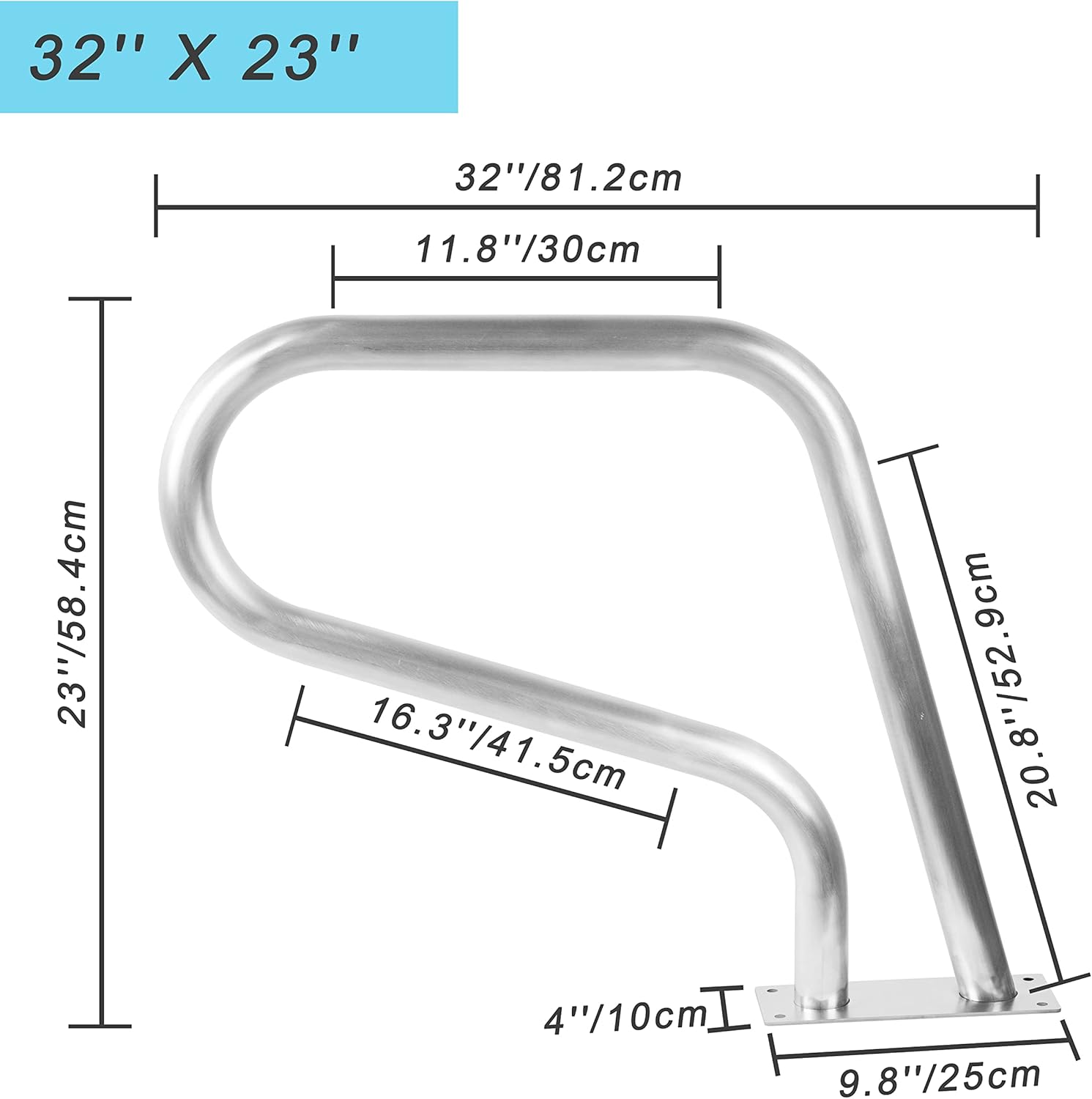 Rustproof Stainless Steel Swimming Pool Handrail Q750