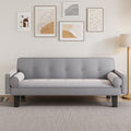 Dark Grey Cotton Linen Sleeper Sofa Bed with Two Pillows F942