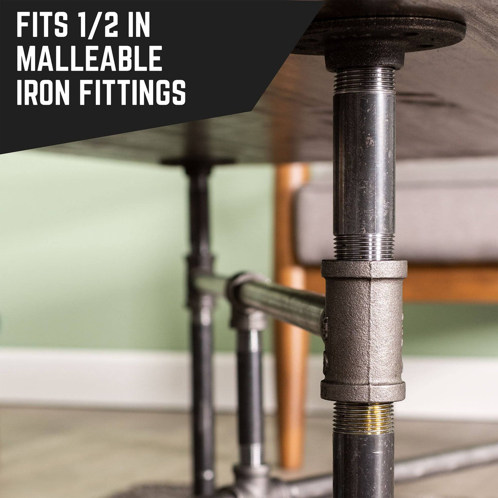 Black Industrial Steel Grey Plumbing Pipe (4-Pack) L6328
