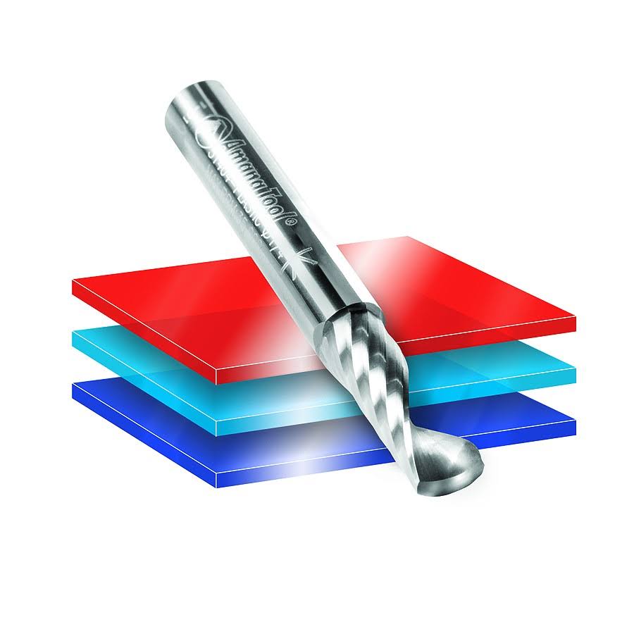Solid Carbide CNC Spiral Single Flute Plastic Cutting 3/8 Dia x 1-5/8 x 3/8 Shank x 3-1/2 inch Long Up-Cut A815