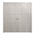 Sliding Closet Double Bi-fold Doors 72 x 80 inches Painted White Oak Wood Solid Hardware Set L32946