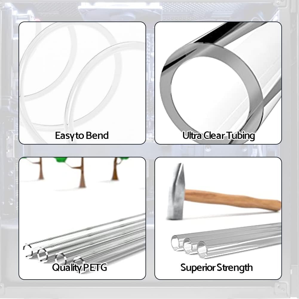 Transparent 10pcs PETG Water Cooling Tube C736