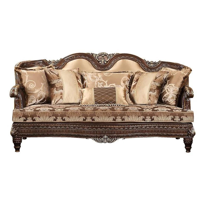 Cherry Finish Wood Sofa & Loveseat Set 2Pcs I557