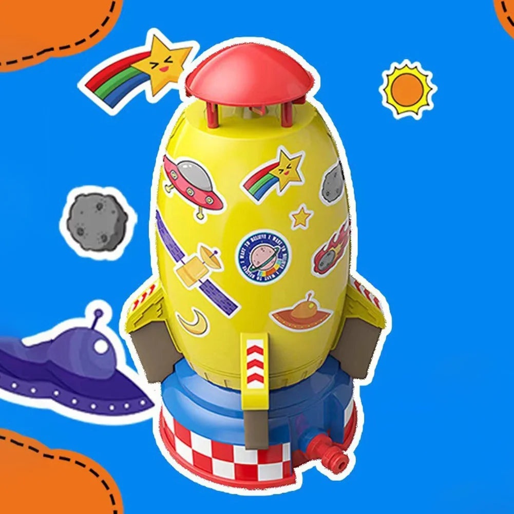 Yellow Plastic Rocket Sprinkler for Kids I2795