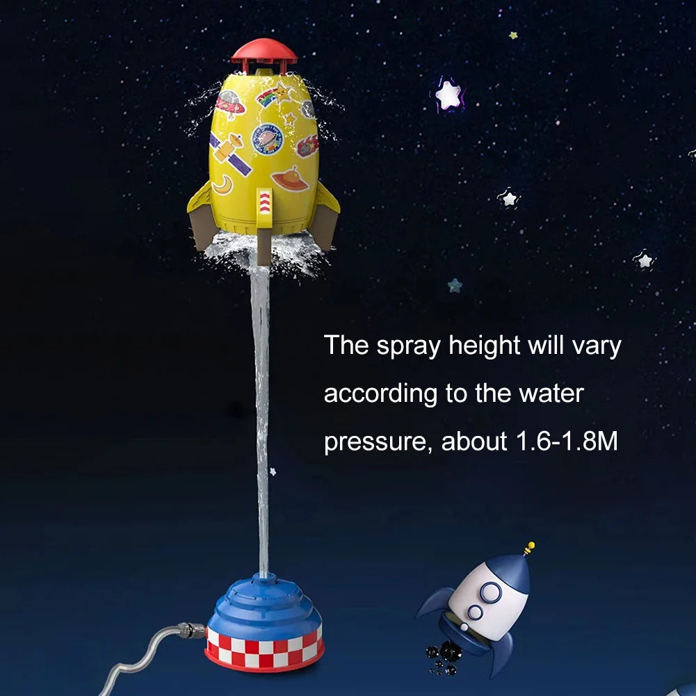 Yellow Plastic Rocket Sprinkler for Kids I2795