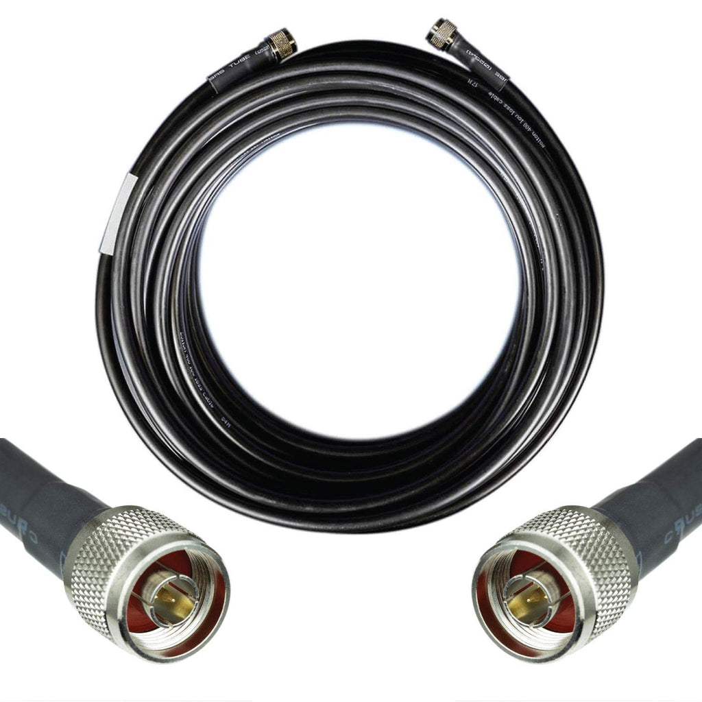 50-ohm N-Male to N-Male Black Coax Cable 60ft L65725