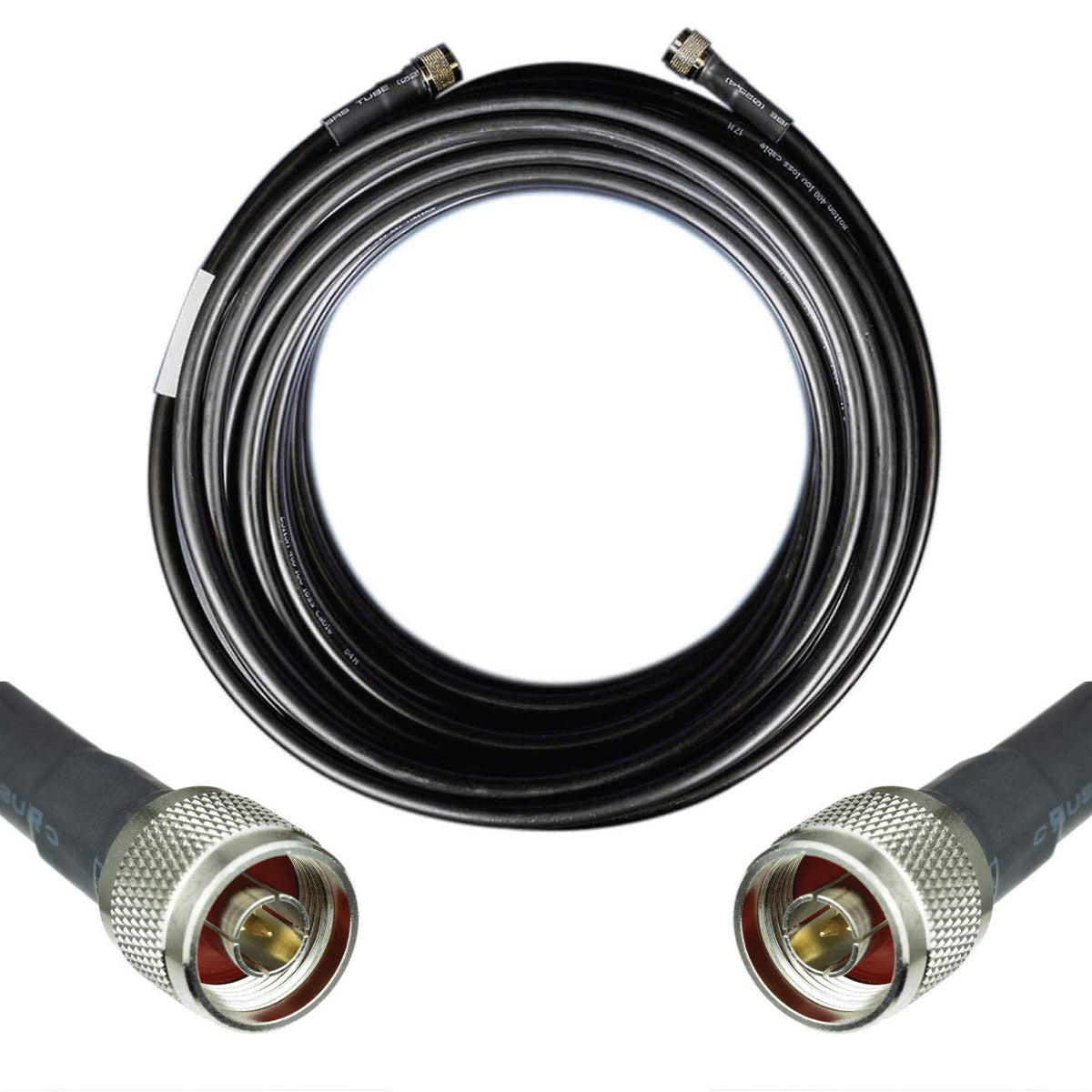 50-ohm N-Male to N-Male Black Coax Cable 60ft L65725