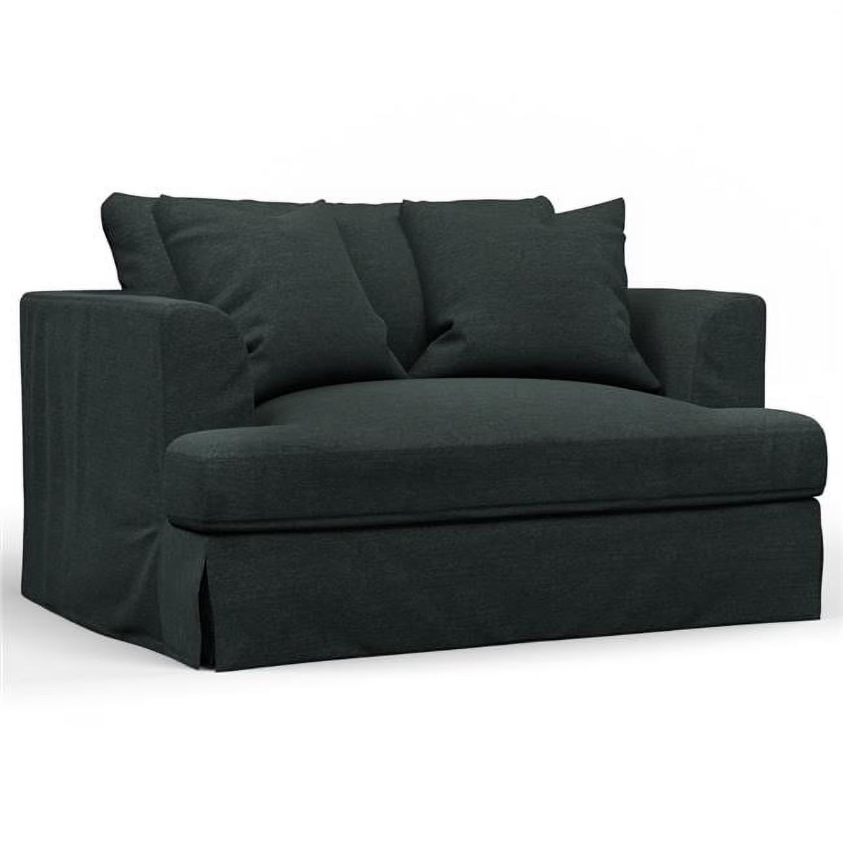 Dark Gray Slipcovered Chair & A Half Sofa W39002