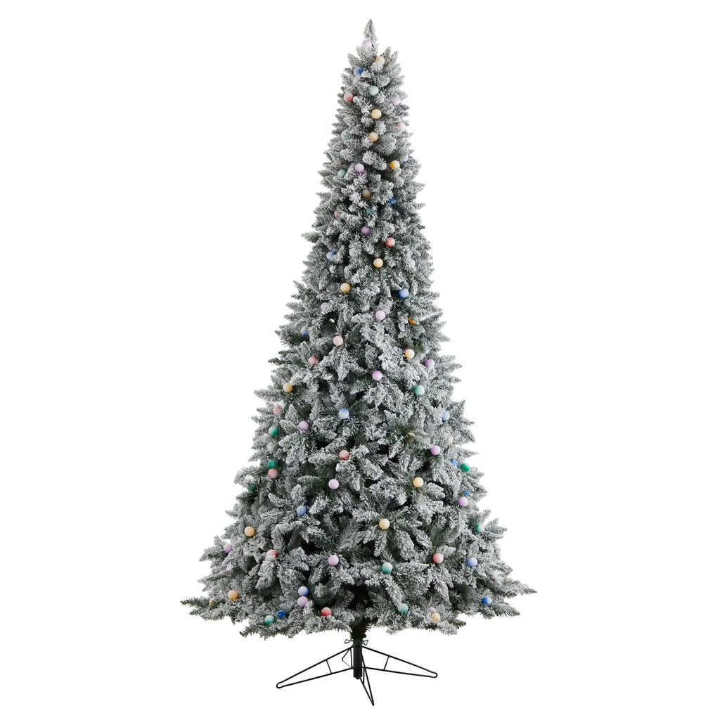 9.5Ft. Artificial Christmas Tree With 150 Multi Color Globe Bulbs And 2297 Bendable Branches F675850