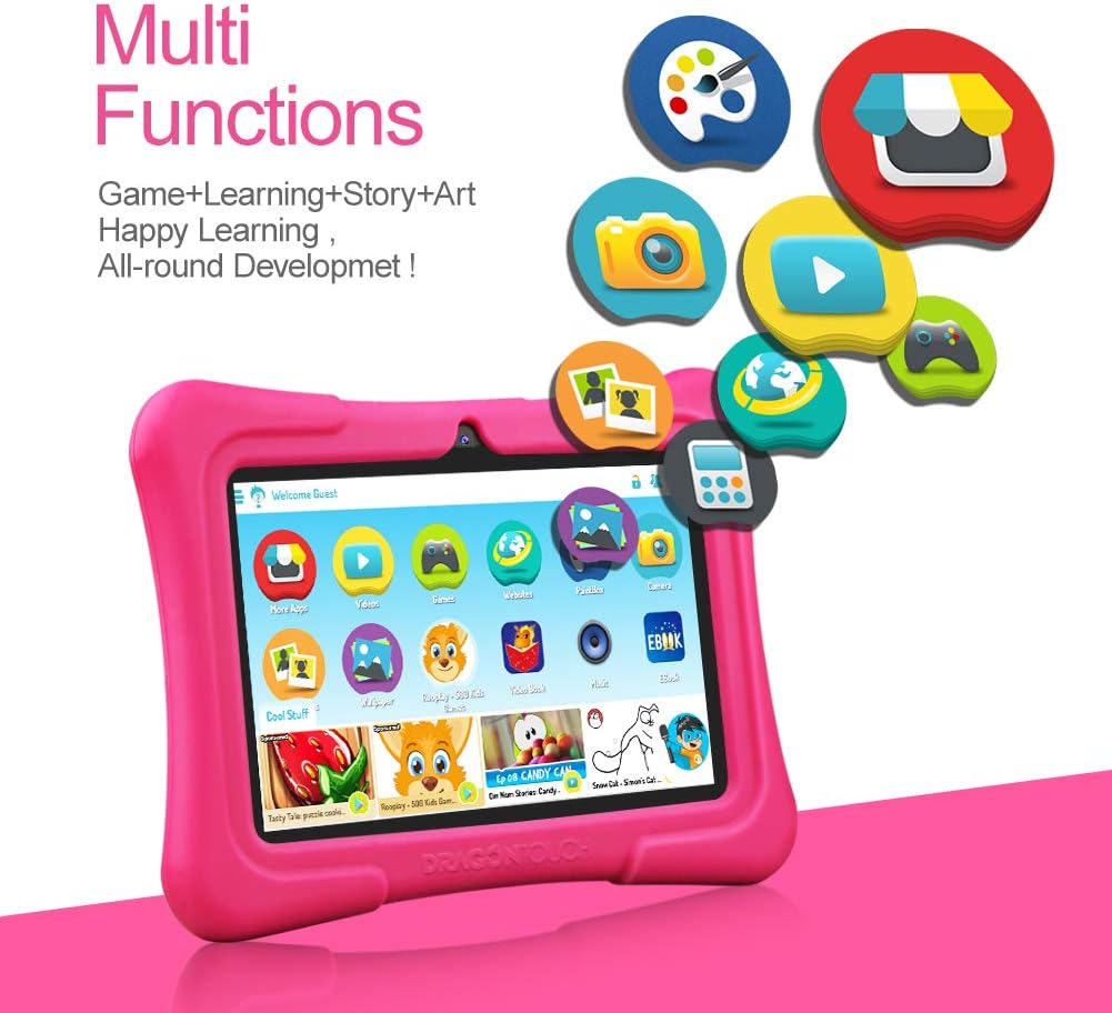 7 inch IPS HD Display Kids Tablet with Kid-Proof Case, 16GB, Pink, Pack of 2 N779668