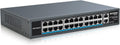26 Port PoE Switch with 24 Ports 10/100Mbps PoE+@400W, 2 Gigabit Uplink Ports, Unmanaged I24576