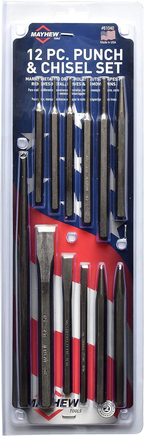 Punch and Chisel Set, 12-Piece Black D769