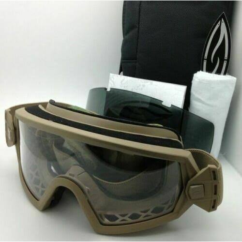 Tan Goggles with Clear Grey Lenses N250101