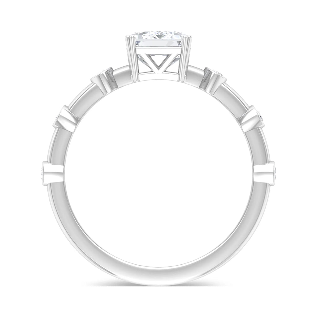 2 CT Octagon Cut Moissanite Solitaire Engagement Ring, 14K White Gold, US 5.00 Q997636