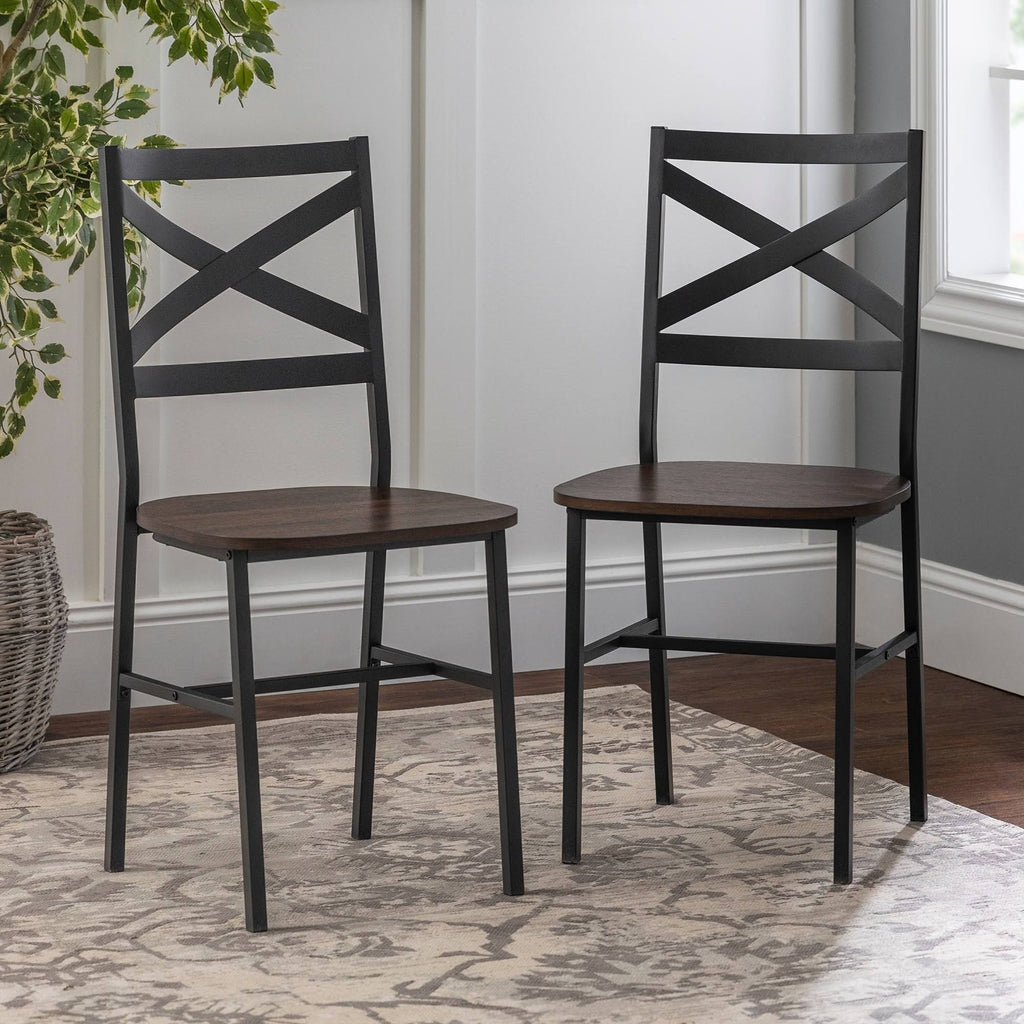Grey Wash X-Back Dining Chair (Set of 2) V11406