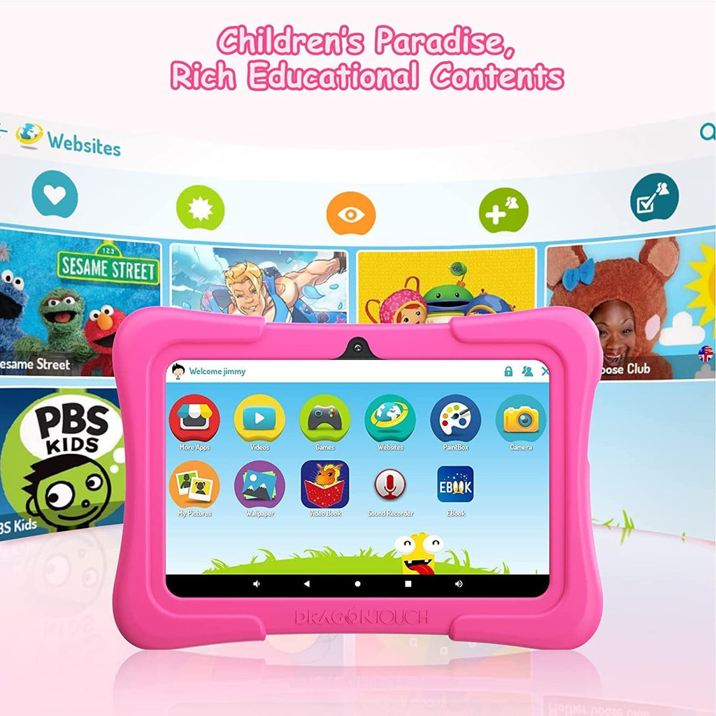 7 inch IPS HD Display Kids Tablet with Kid-Proof Case, 16GB, Pink, Pack of 2 N779668