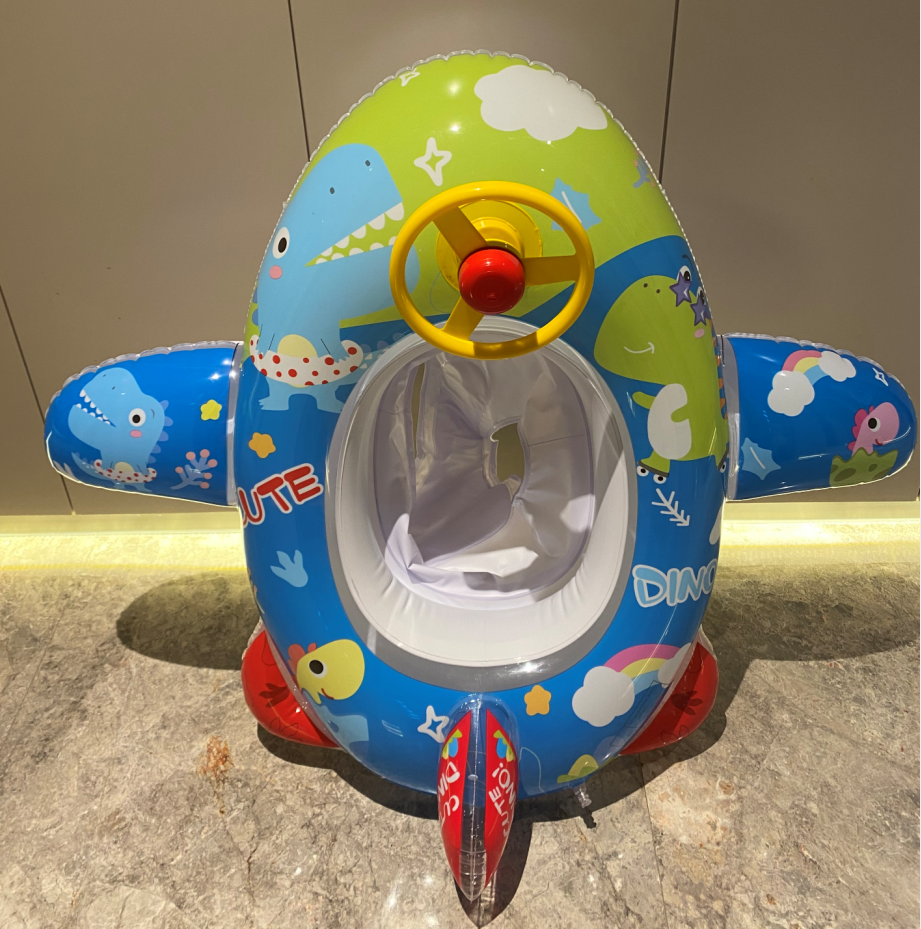 Inflatable Pool Float Ring with Steering Wheel Horn for Kids G71388