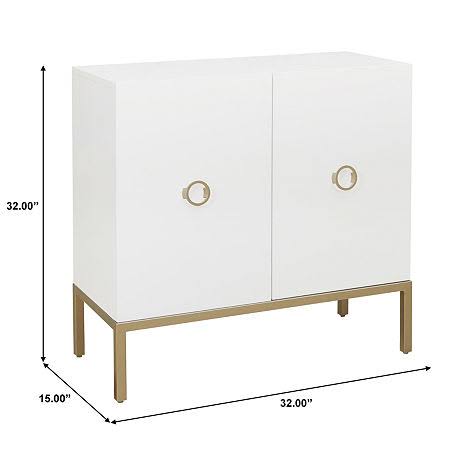 White and Gold Door Cabinet Z8864