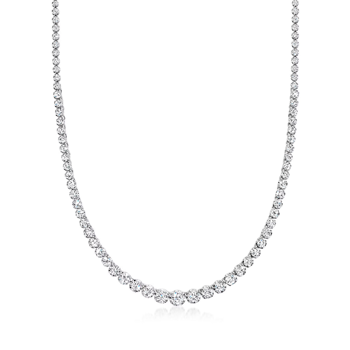 Diamond Graduated Tennis Necklace in 14kt White Gold E5267