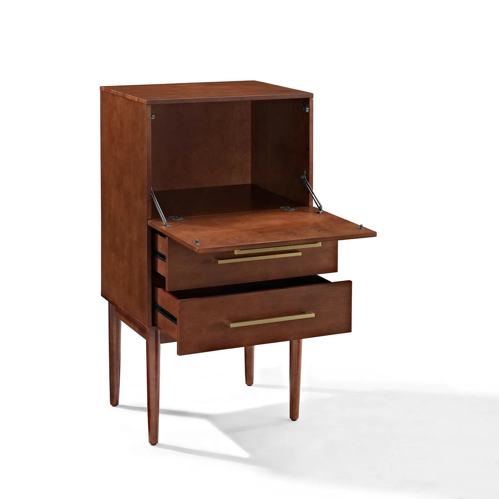 2 Drawer Wood Bar Cabinet in Mahogany G9300