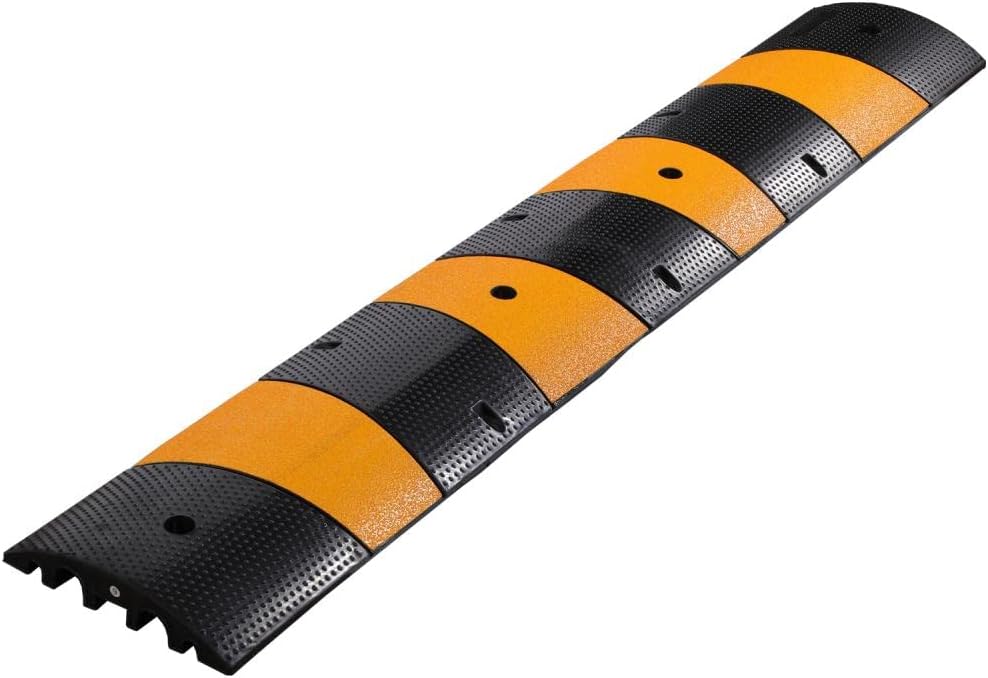 Rubber Cable Protector, 2 Channel Driveway Speed Bumps, Heavy-Duty Cord Cover N280