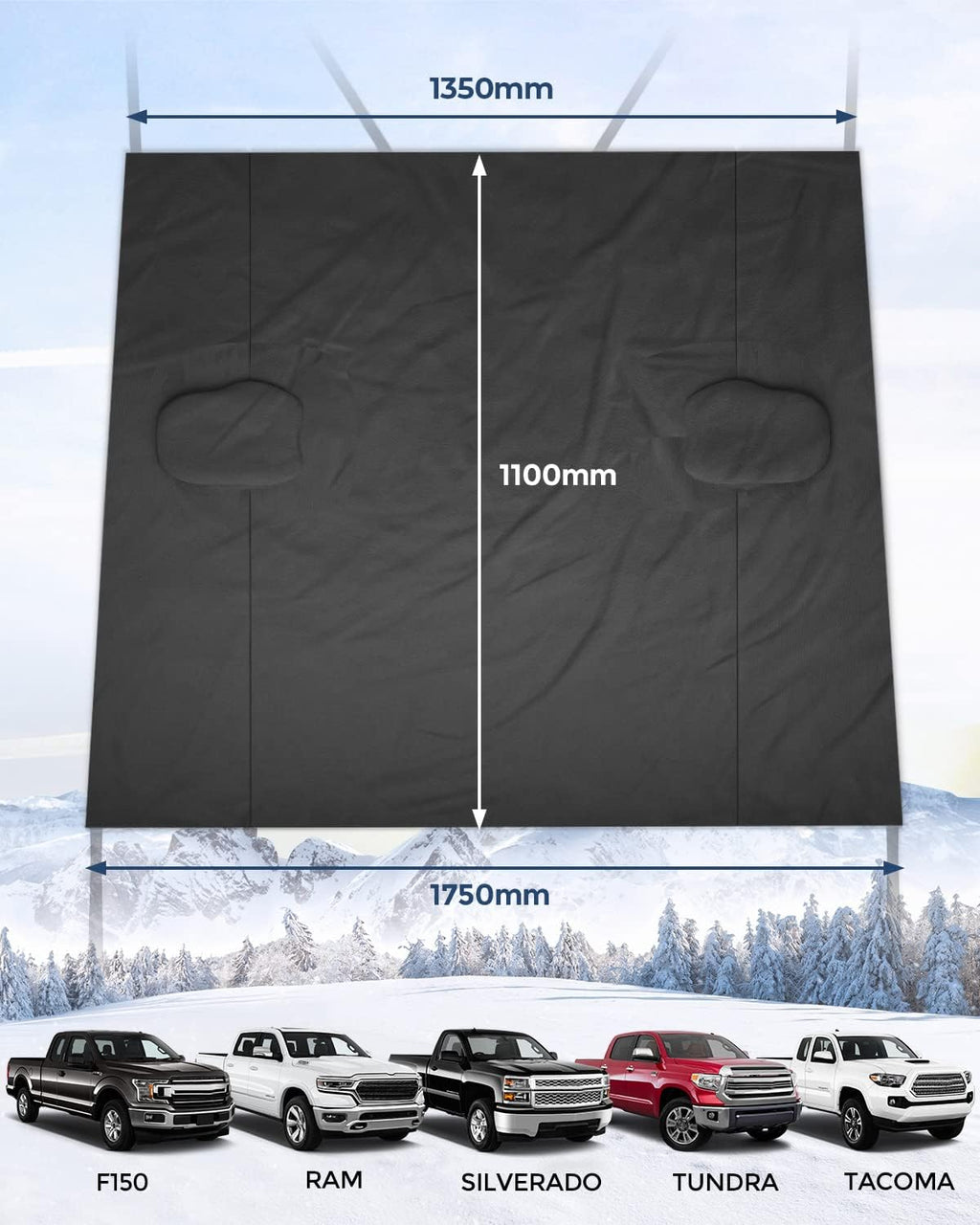Waterproof Thicken Windshield Cover for Ice and Snow, Pack of 2 V363