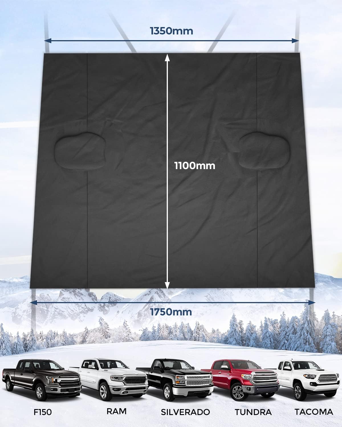 Waterproof Thicken Windshield Cover for Ice and Snow, Pack of 2 V363